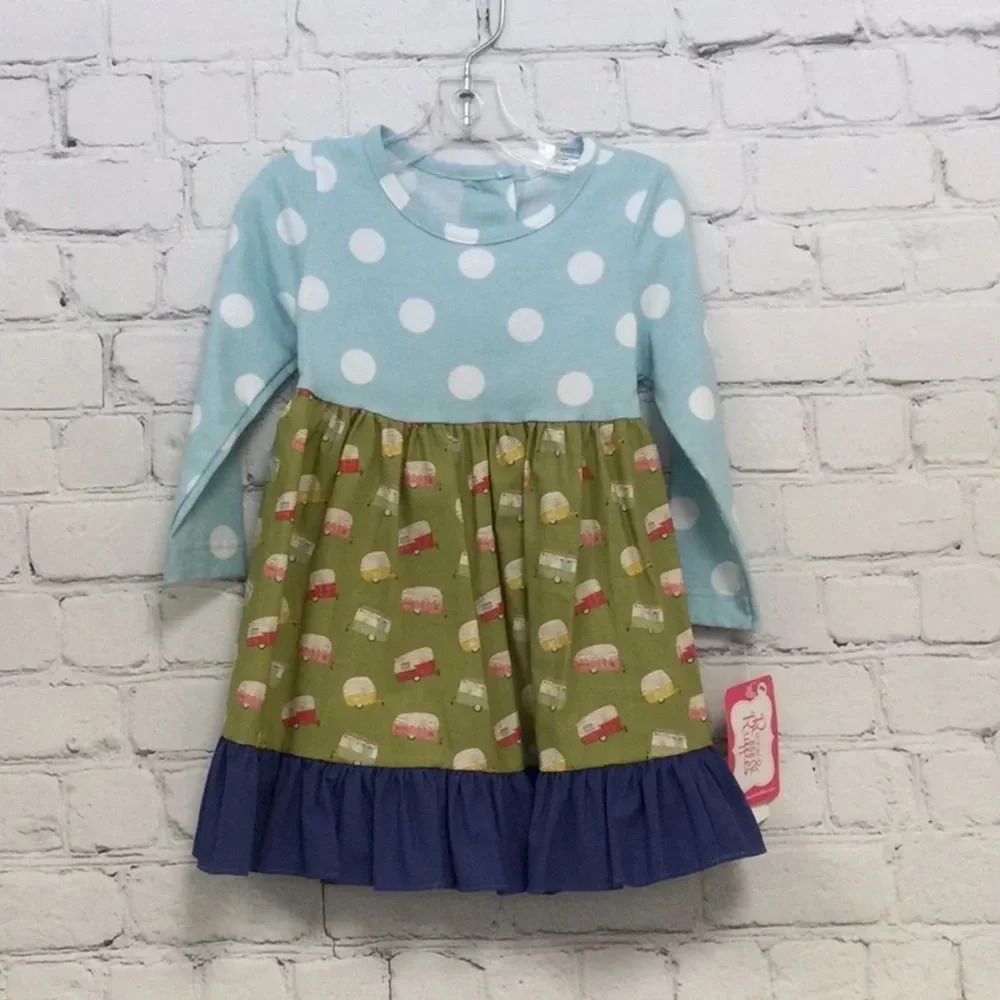 NWT Ricrac & Ruffles Camper Dress size 18M